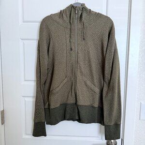 Lucy Zip Up Hoodie Olive Green - M